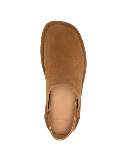 Sandro Brown Split Leather Slippers for men