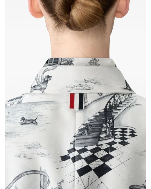 Thom Browne Gray Unconstructed Silk Twill Hector Toile Sportcoat