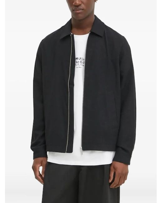 Les Deux Black Zip-Fastening Shirt Jacket for men