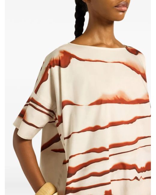 Liviana Conti White Giovanna Abstract-Print Short-Sleeve Dress