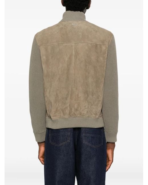 Boss Natural Zip-Up Bomber Jacket for men