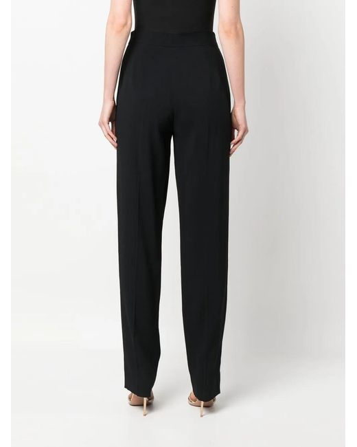 Emporio Armani Black Darted Straight-Leg Trousers