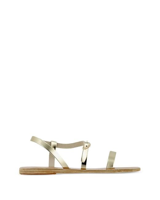 Ancient Greek Sandals White Niove Flat Sandals