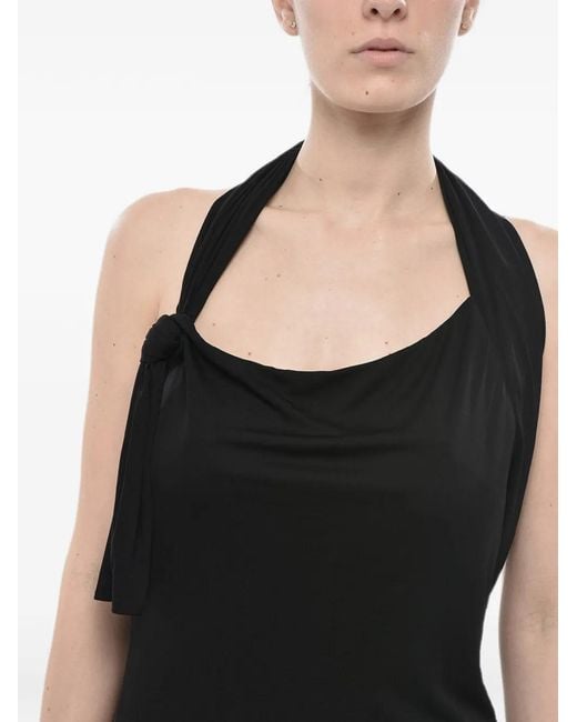 Saint Laurent Black Halterneck Open-Back Maxi Dress