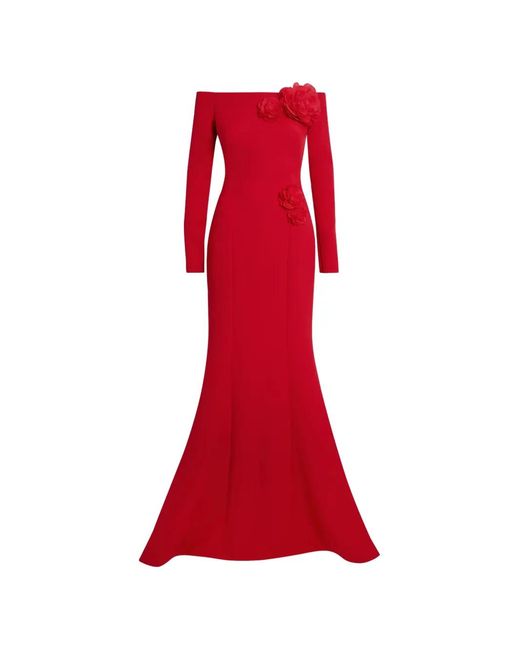 Safiyaa Red Rory Off-The-Shoulder Maxi Dress