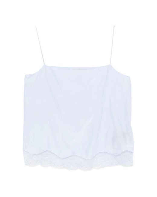 Dorothee Schumacher White Playful Volumes Lace-Trim Top
