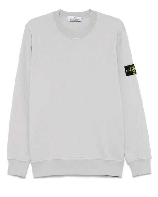 Stone Island Gray Compass Badge Sweatshirt for men
