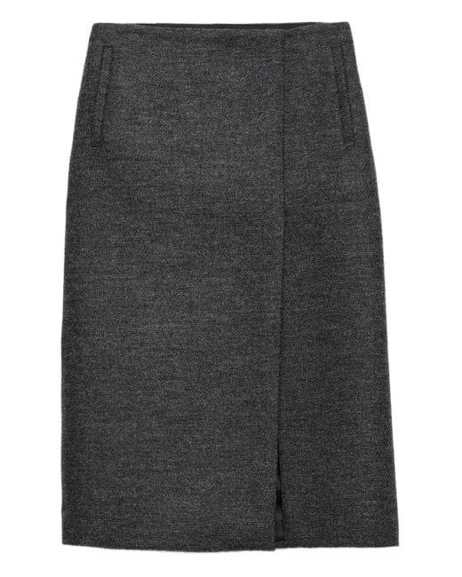 Prada フロントスリット スカート Gray
