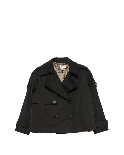 Psophia Black Double-Breasted Shoulder-Epaulette Jacket