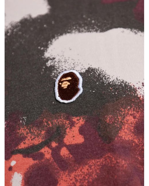 A Bathing Ape T-Shirt mit Camouflage-Print in Red für Herren