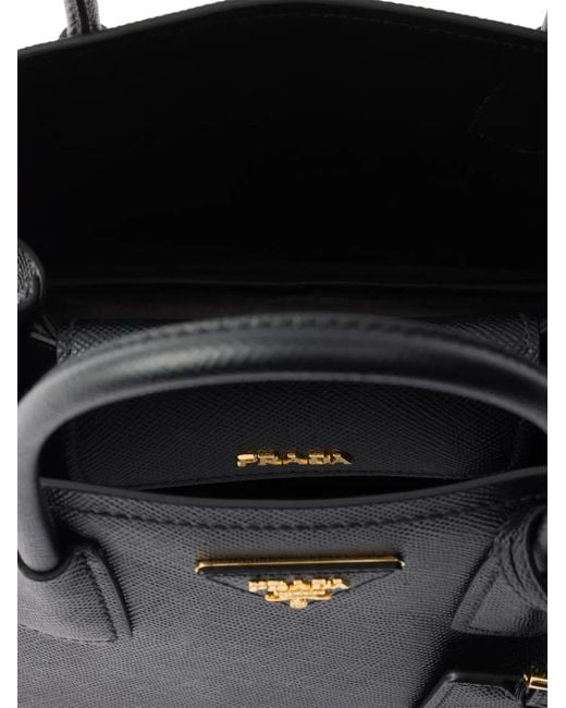 Prada Black Double Small Saffiano Leather Bag