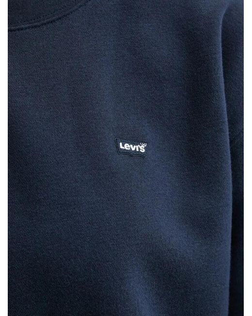 Levi's Blue Logo-Patch Crew-Neck Sweatshirt