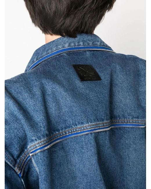 Off-White c/o Virgil Abloh Blue Zip-embellishment Denim Jacket for men