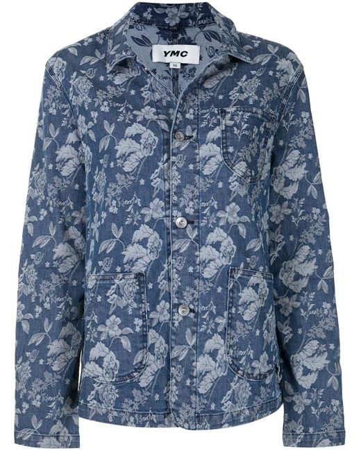 YMC Blue Floral Print Denim Jacket