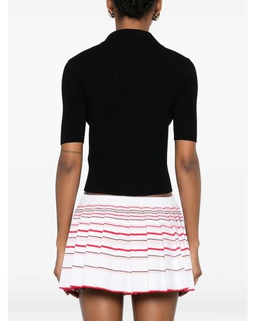 Amiri Black Logo-Embroidered Polo-Collar T-Shirt