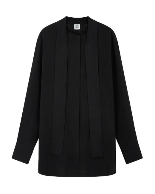 Chemise À Col Lavallière Totême  en coloris Black