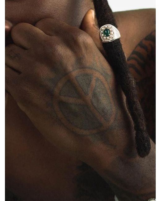 Veert Black Pearl-Detail Ring for men