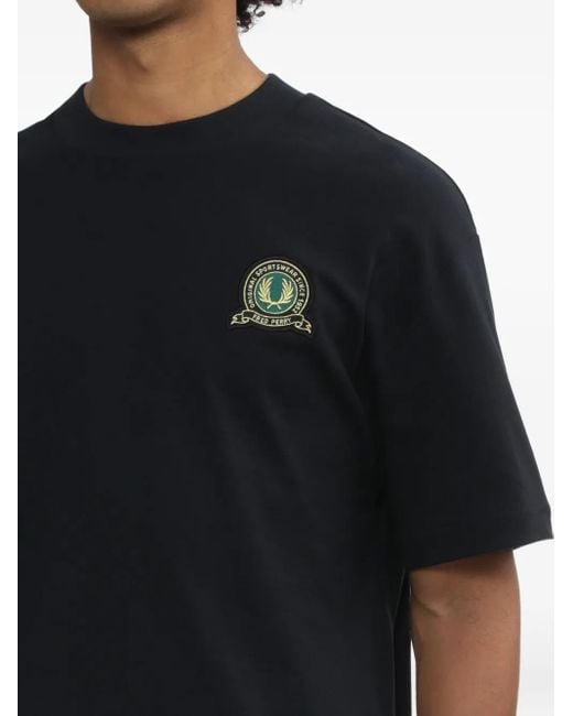 Fred Perry T-Shirt mit Logo-Patch in Black für Herren