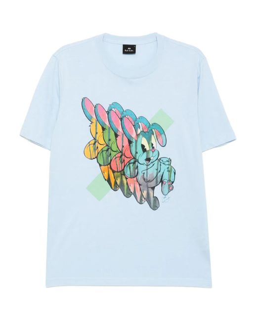 Paul Smith Blue Bunny Repeat-Print T-Shirt for men