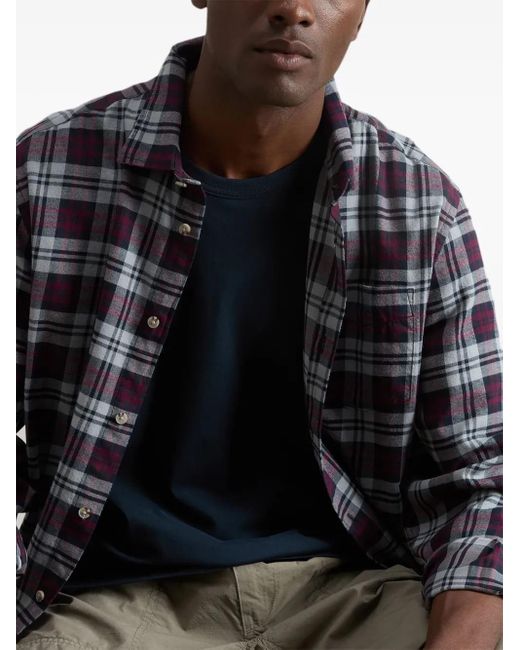 Woolrich Blue Lightweight Flannel Shirt for men