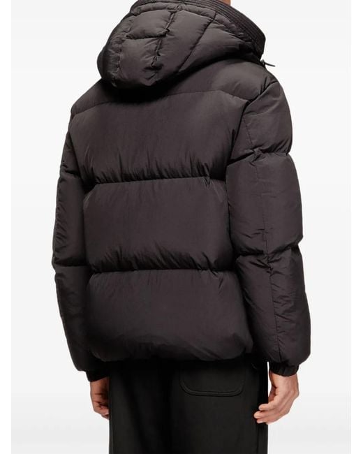 DIESEL Black W-Rolfys Logo-Patch Down Jacket for men