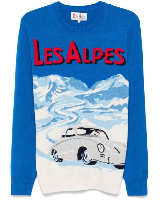 Mc2 Saint Barth Blue Alpes Car Sweater for men