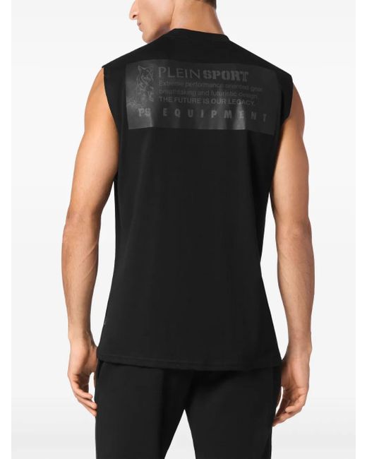 Philipp Plein Black Sleeveless T-Shirt for men