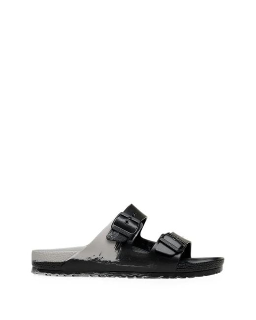 Birkenstock Black Arizona Marbled-Effect Slides for men