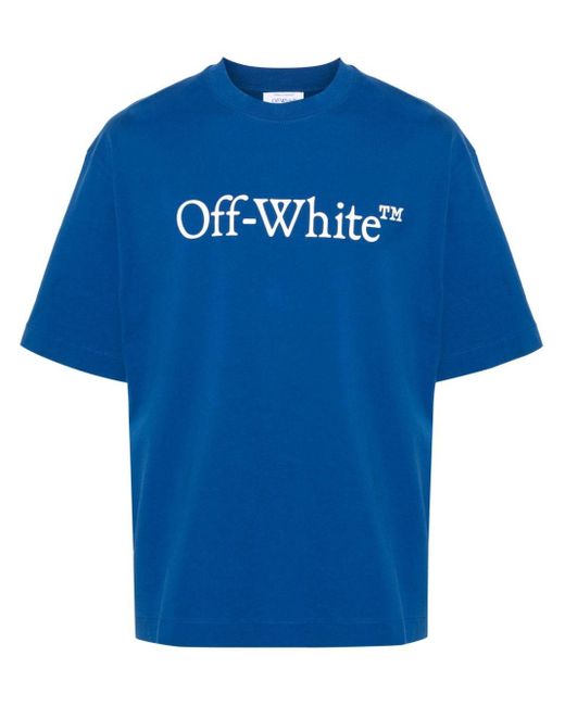Off-White c/o Virgil Abloh Blue Big Bookish Skate Cotton T-shirt for men
