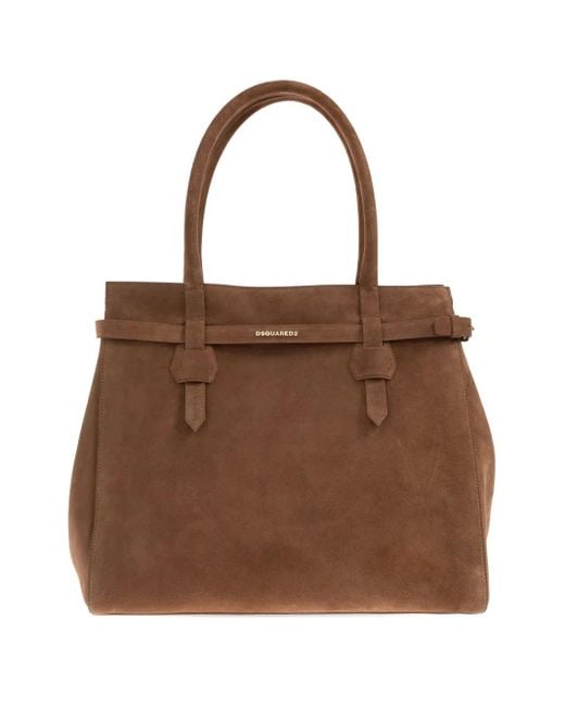 DSquared² Brown Medium Suede Tote Bag for men