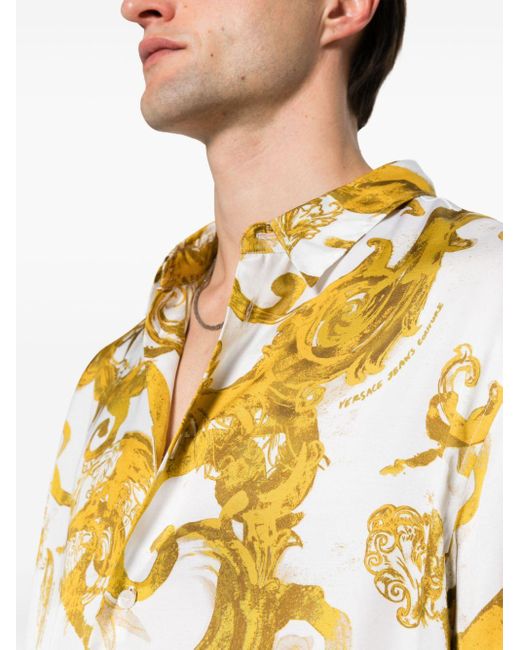 Camisa Watercolour Couture Versace de hombre de color Metallic