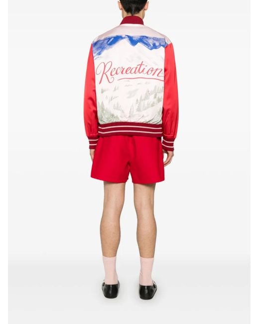 Bode Red Postcard Rally Jacket for men