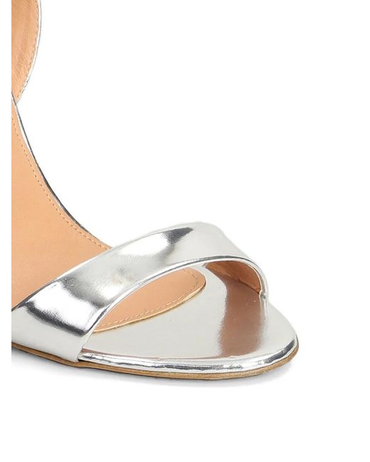 The Seller White Metallic Ankle-Strap Sandals