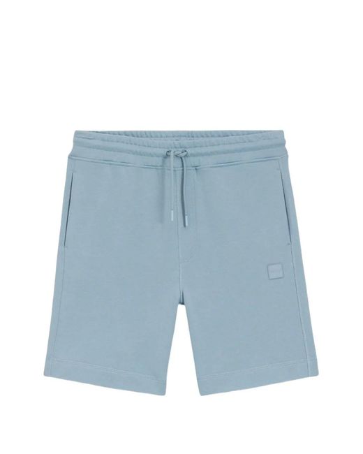 Bermudas Con Parche Del Logo Boss de hombre de color Blue