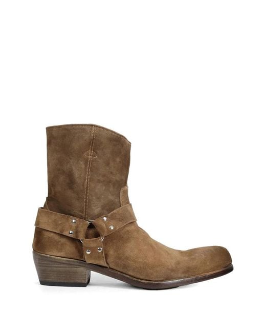 Premiata Brown Rivet Suede Boots for men