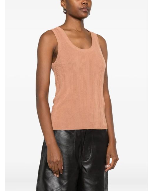 Weekend by Maxmara Natural Ribbed Round-Neck Top