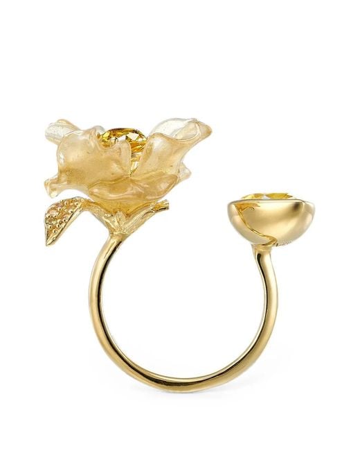 Anabela Chan Metallic Sapphire Spinach Petunia Ring