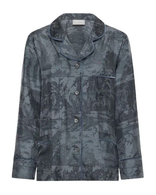 Pierre Louis Mascia Gray Toile-Print Pajama Shirt