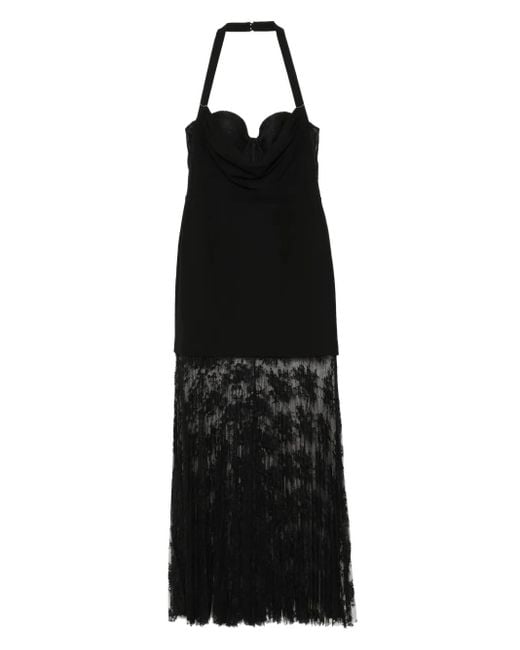 v neck fit and flare dress Shani Women's Jacquard Organza V-Neck Midi-Dress - Black Gold Size:8½ UNDER100 The perfect length dress white midi corset dress