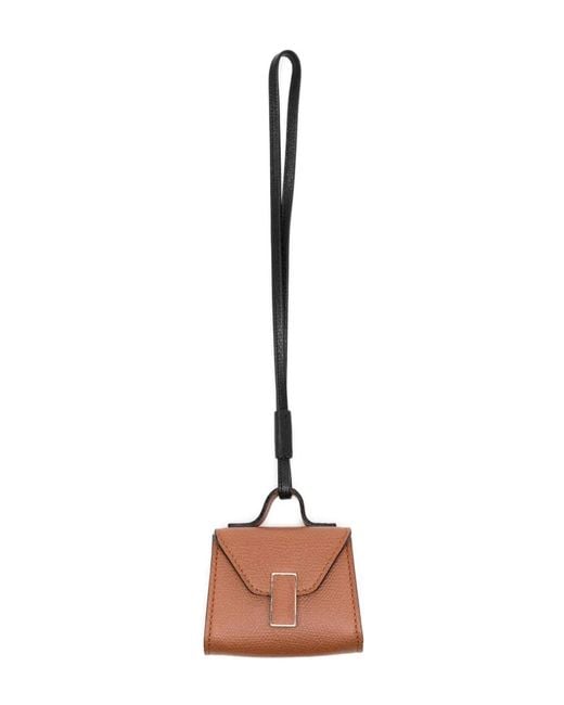 Valextra Brown Iside Leather Bag Charm