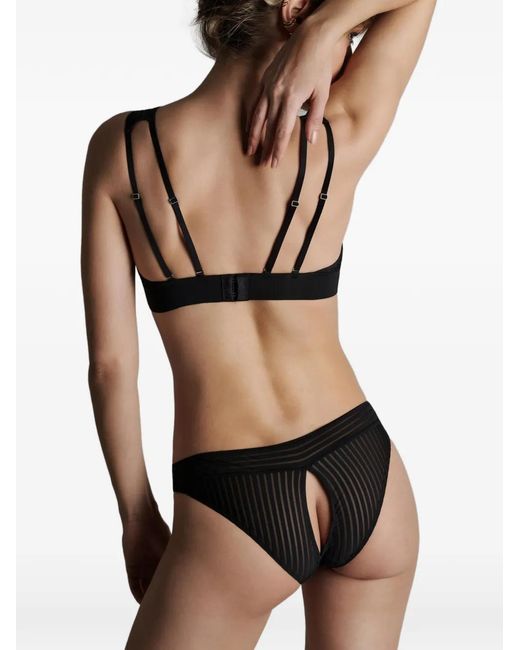Maison Close Black Striped Triangle Bra