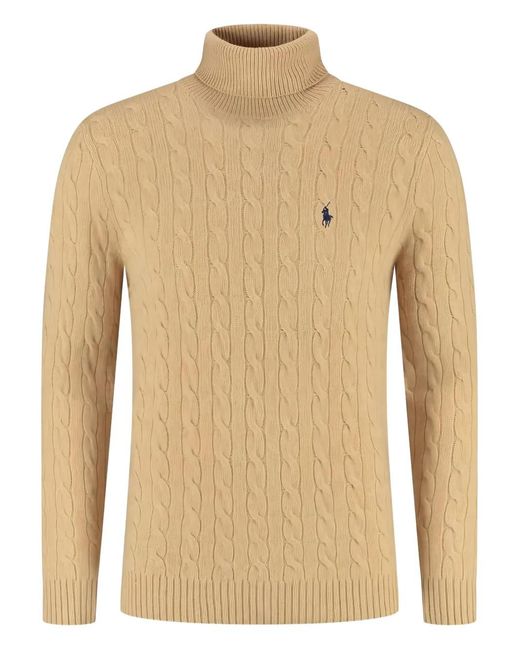 Polo Ralph Lauren Natural Cable-Knit Turtleneck Sweater for men