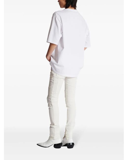 Balmain White Printed T-Shirt for men