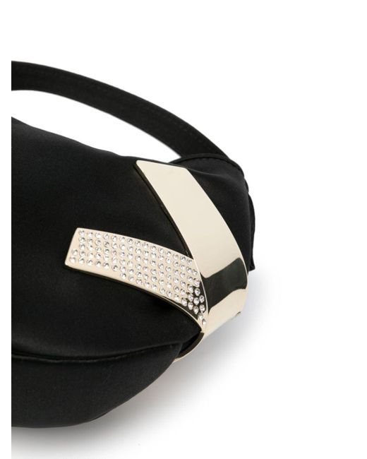Genny Black Y-jewel Mini-Tasche aus Satin