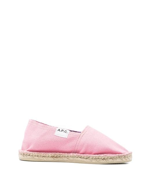Espadrilles À Logo A.P.C. en coloris Pink