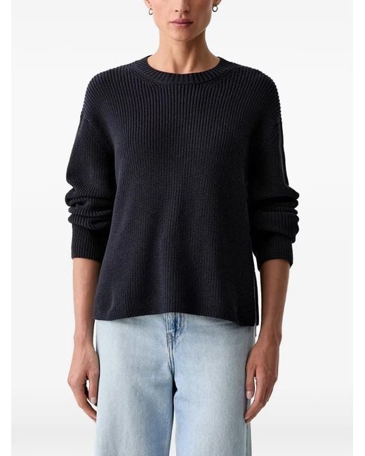 Marc O' Polo Black Ribbed-Knit Crew-Neck Sweater