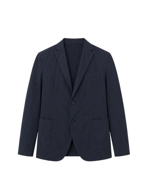 Boglioli Blue Notch-Lapel Patch-Pocket Jacket for men