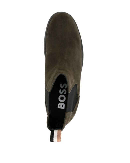 HUGO Adley Chelsea-Boots aus Wildleder in Black für Herren