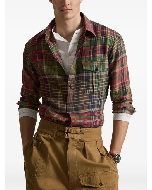 Polo Ralph Lauren Red Plaid Pocket Shirt for men
