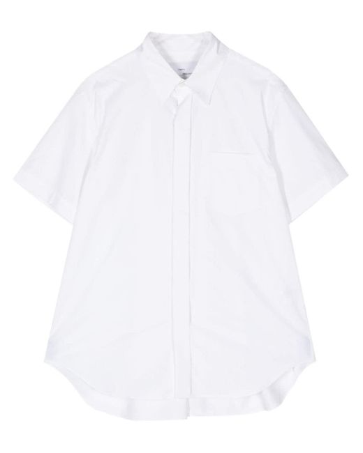 Fumito Ganryu White Pleated Cotton-blend Shirt for men